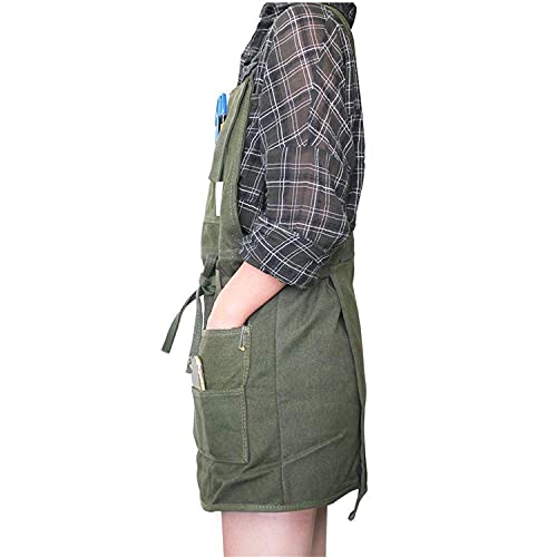 Adjustable Artist Apron with Pockets for Women Painter Canvas