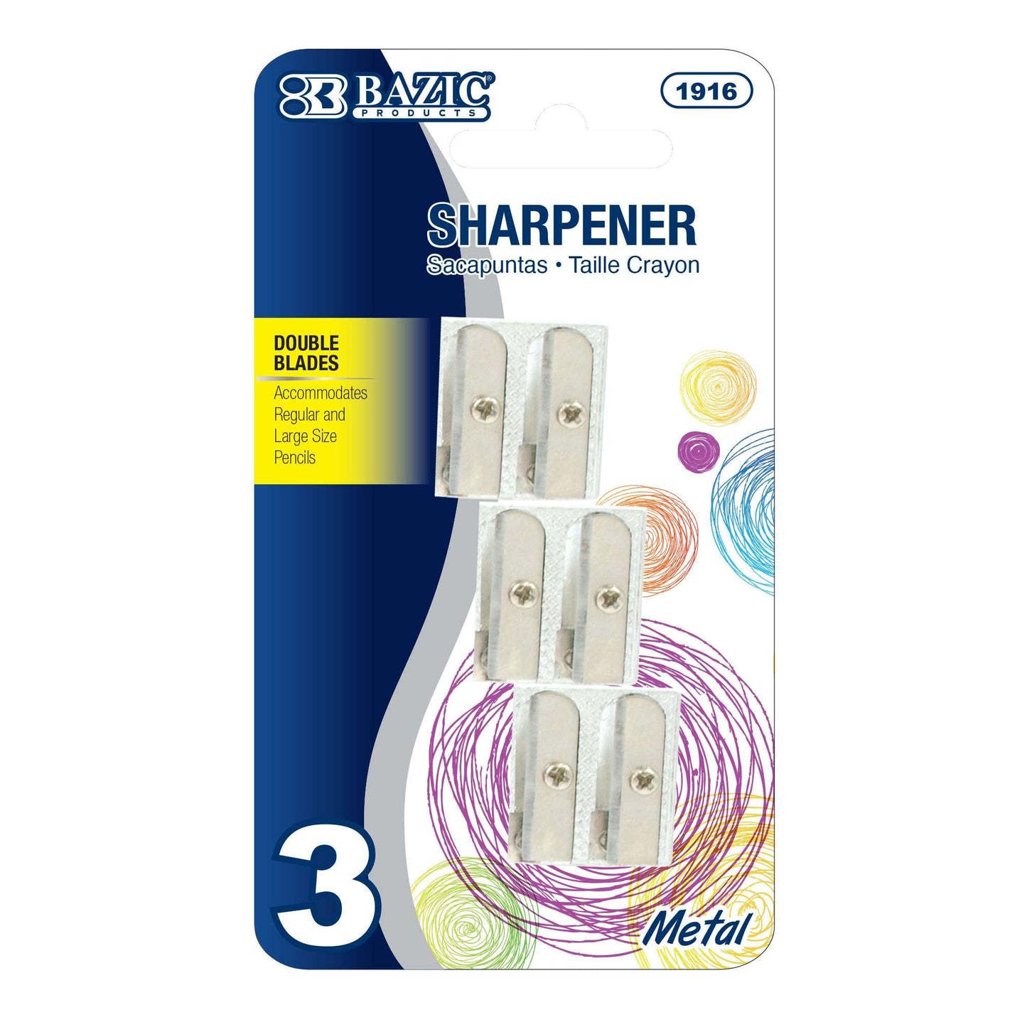 BAZIC 8 Round Sharpener with 2 Jumbo Dual Blade Sharpener