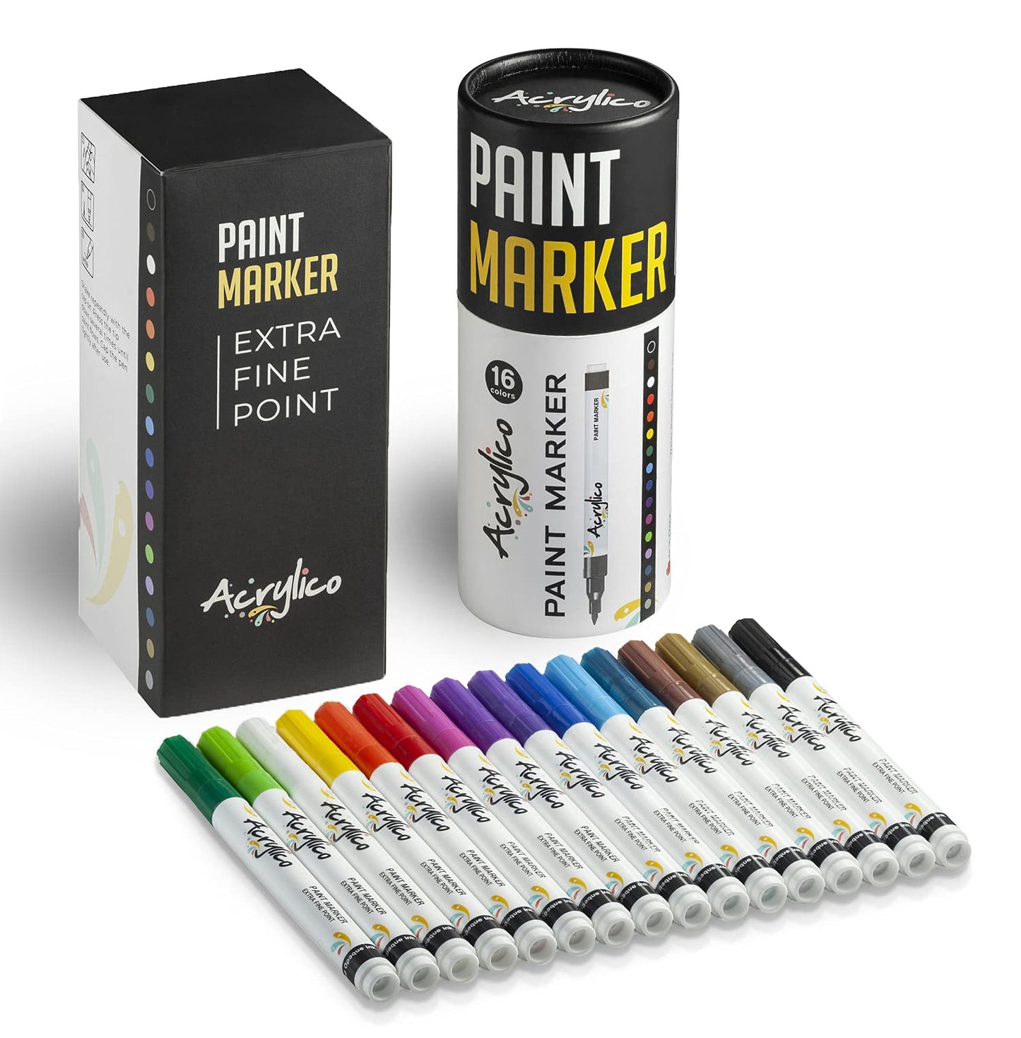 Acrylic Paint Pens for Rock Painting Set of 16