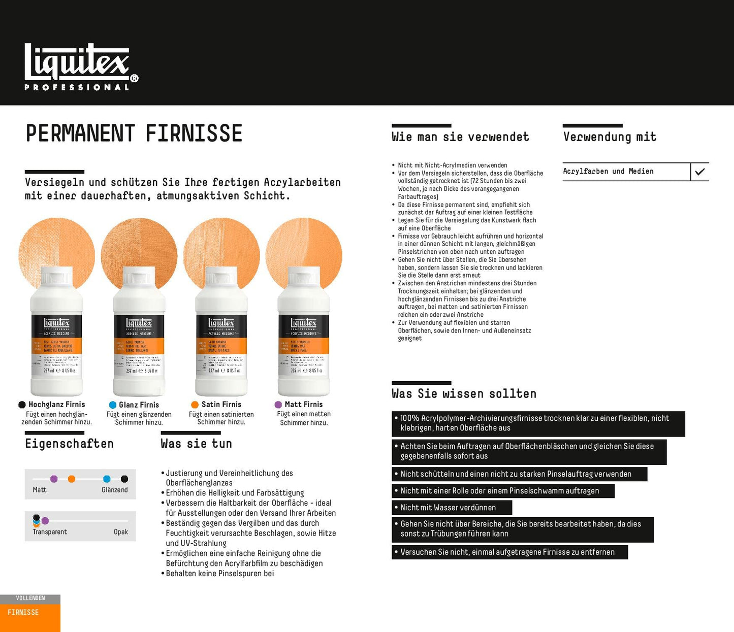 Liquitex Professional Gloss Varnish, 237ml (8-oz)