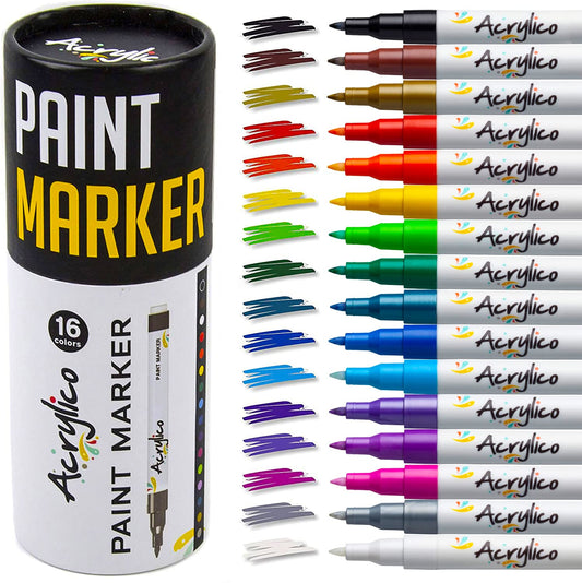 Acrylic Paint Pens for Rock Painting Set of 16