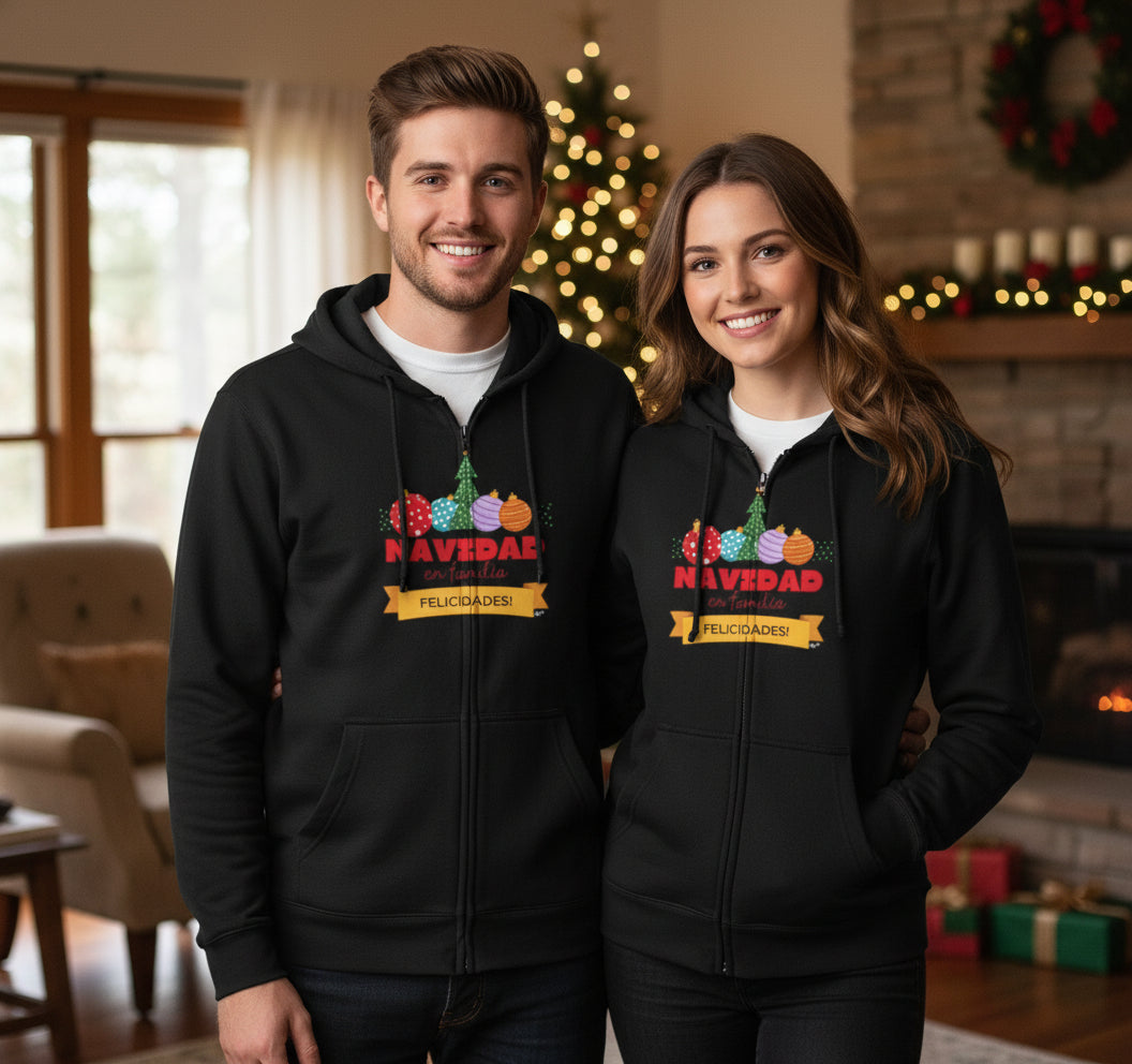 Navidad en familia Zip Hoodie