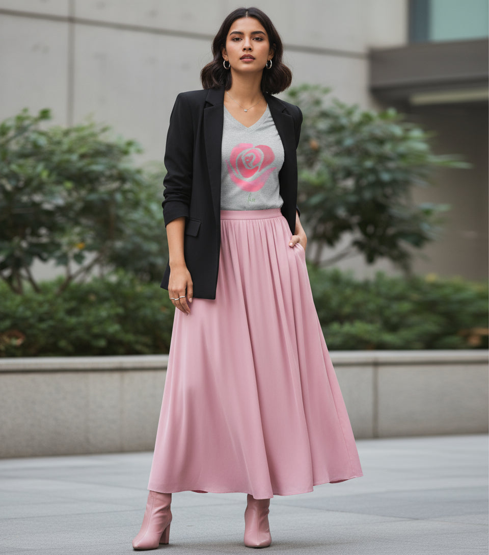 Womens A Rose V-Neck T-Shirt