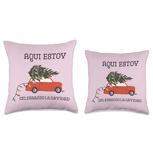 Aqui Estoy celebrando la Navidad Throw Pillow