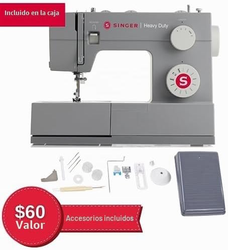 Singer 4411: máquina de coser resistente con velocidad de costura muy alta, Plástico, Blanco, M