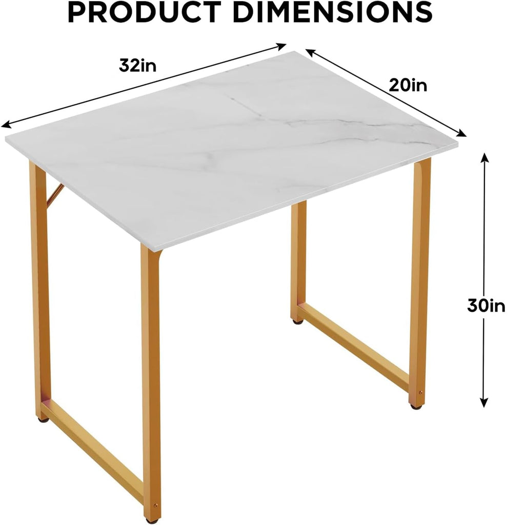 PayLessHere | Escritorio para computadora de 32 pulgadas | color café | Escritorio de oficina con estructura metálica, patas ajustables | Superficie resistente al agua y a los arañazos | Mesa de