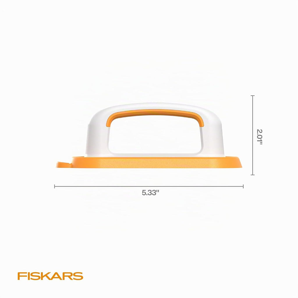 Fiskars Mango de regla pequeño, agarre suave, succión de silicona para un corte seguro, ideal para bloques de acolchado