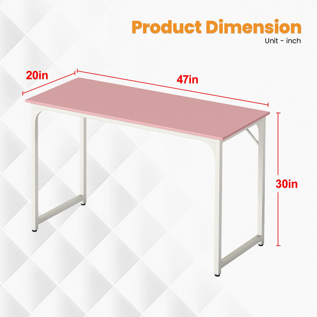 PayLessHere | Escritorio para computadora de 32 pulgadas | color café | Escritorio de oficina con estructura metálica, patas ajustables | Superficie resistente al agua y a los arañazos | Mesa de