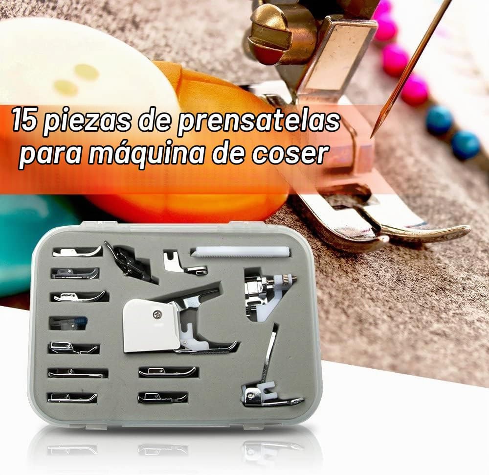 Kit universal de 15 piezas para máquina de coser, prensatelas para caminar, OEM adecuado para Babylock Janome Brother New Home Singer Kenmore Simplicity Toyota Necchi