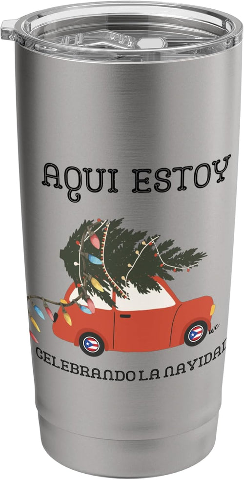 Aqui estoy celebrando la navidad - Vaso aislado de acero inoxidable