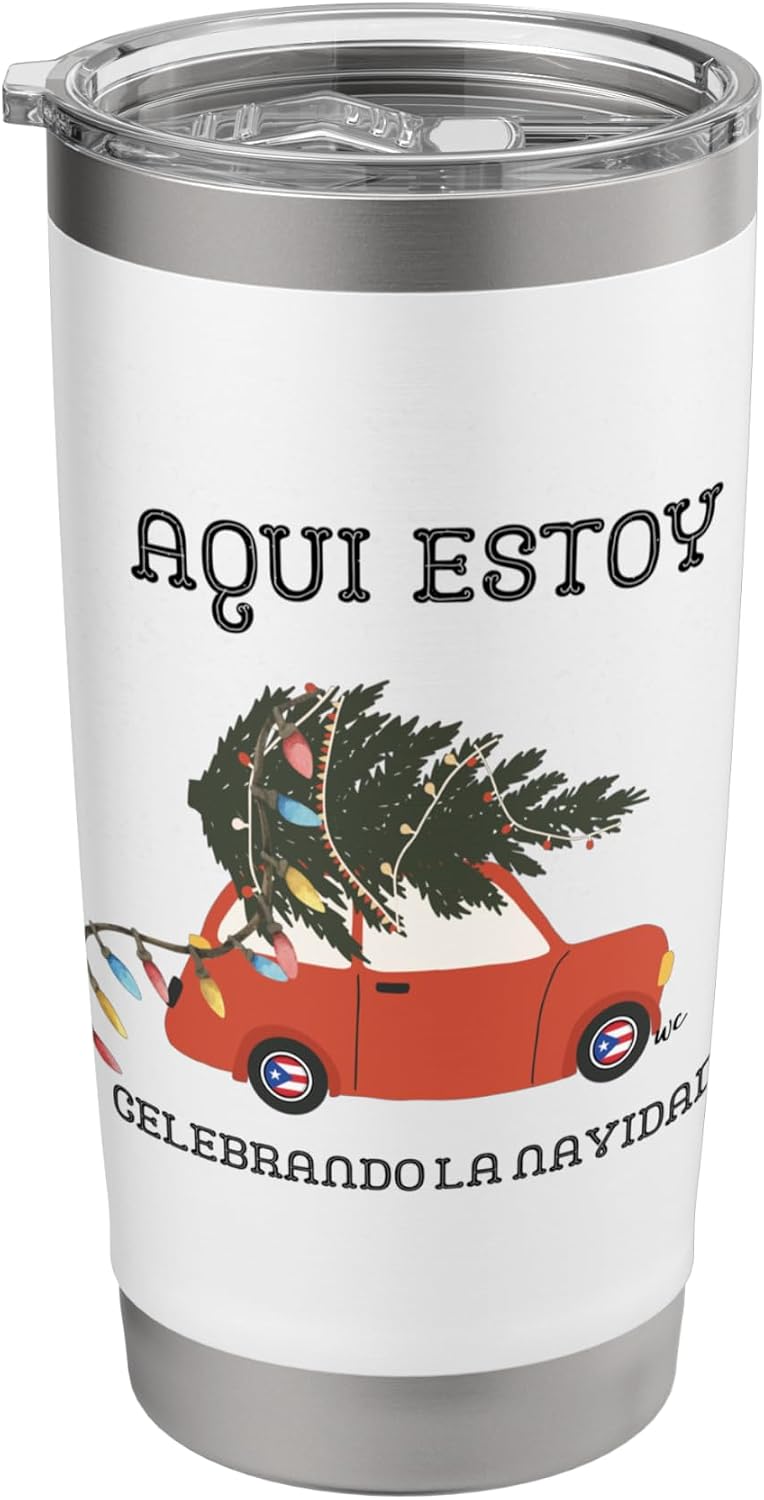 Aqui estoy celebrando la navidad - Vaso aislado de acero inoxidable