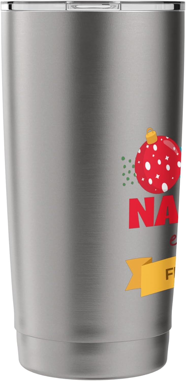 Vaso aislado de acero inoxidable de Navidad en familia