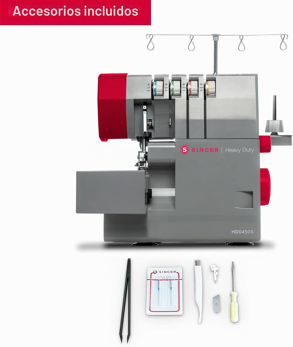 SINGER® Máquina resistente de Overlock de Serger HD0450S, capacidad de 2-3