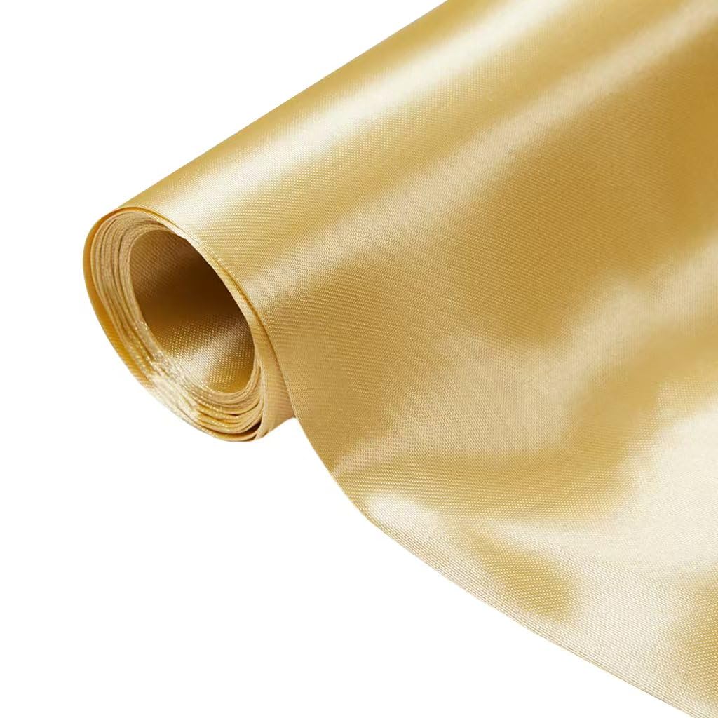 1 Yard 63" Wide Gold Silky Satin Fabric for Wedding,Decoration,Party,Fashion,Apparel,DIY Crafting,Sewing