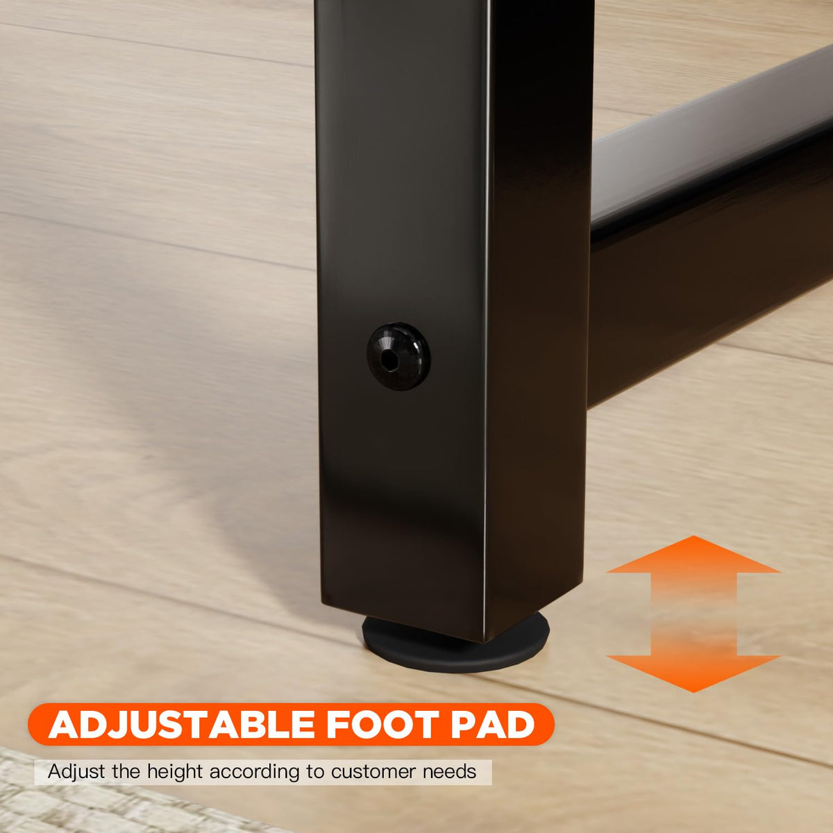 PayLessHere | Escritorio para computadora de 32 pulgadas | color café | Escritorio de oficina con estructura metálica, patas ajustables | Superficie resistente al agua y a los arañazos | Mesa de