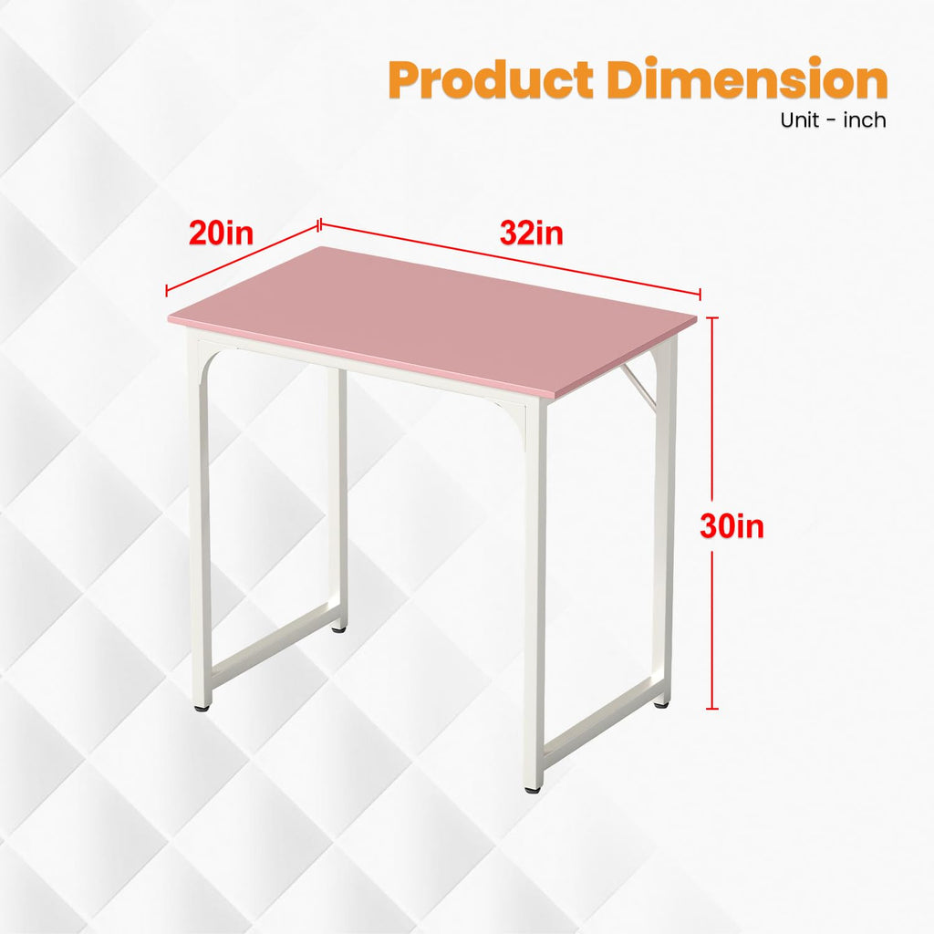 PayLessHere | Escritorio para computadora de 32 pulgadas | color café | Escritorio de oficina con estructura metálica, patas ajustables | Superficie resistente al agua y a los arañazos | Mesa de