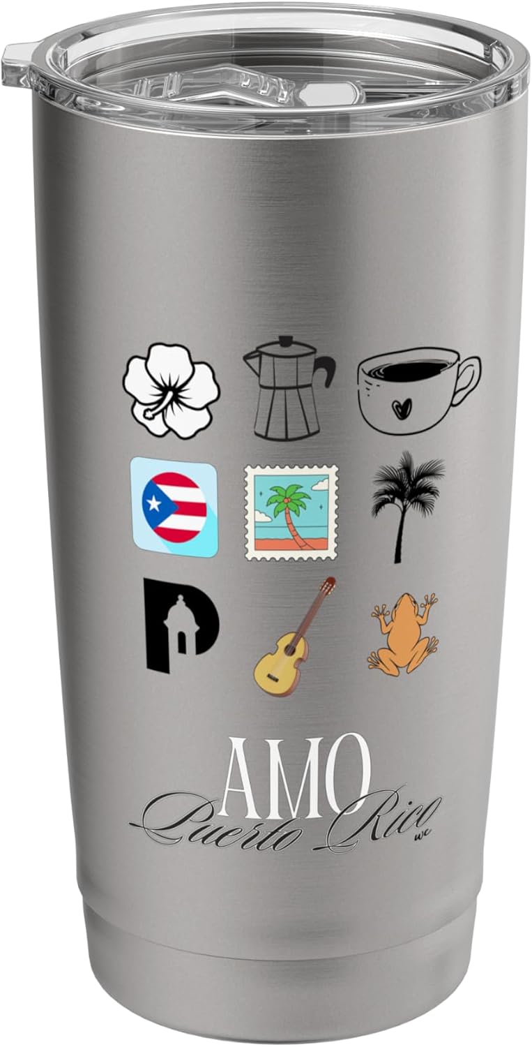 Vaso aislado de acero inoxidable Amo Puerto Rico