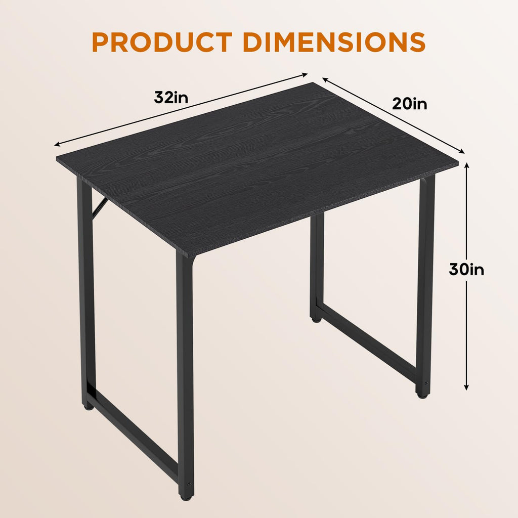 PayLessHere | Escritorio para computadora de 32 pulgadas | color café | Escritorio de oficina con estructura metálica, patas ajustables | Superficie resistente al agua y a los arañazos | Mesa de