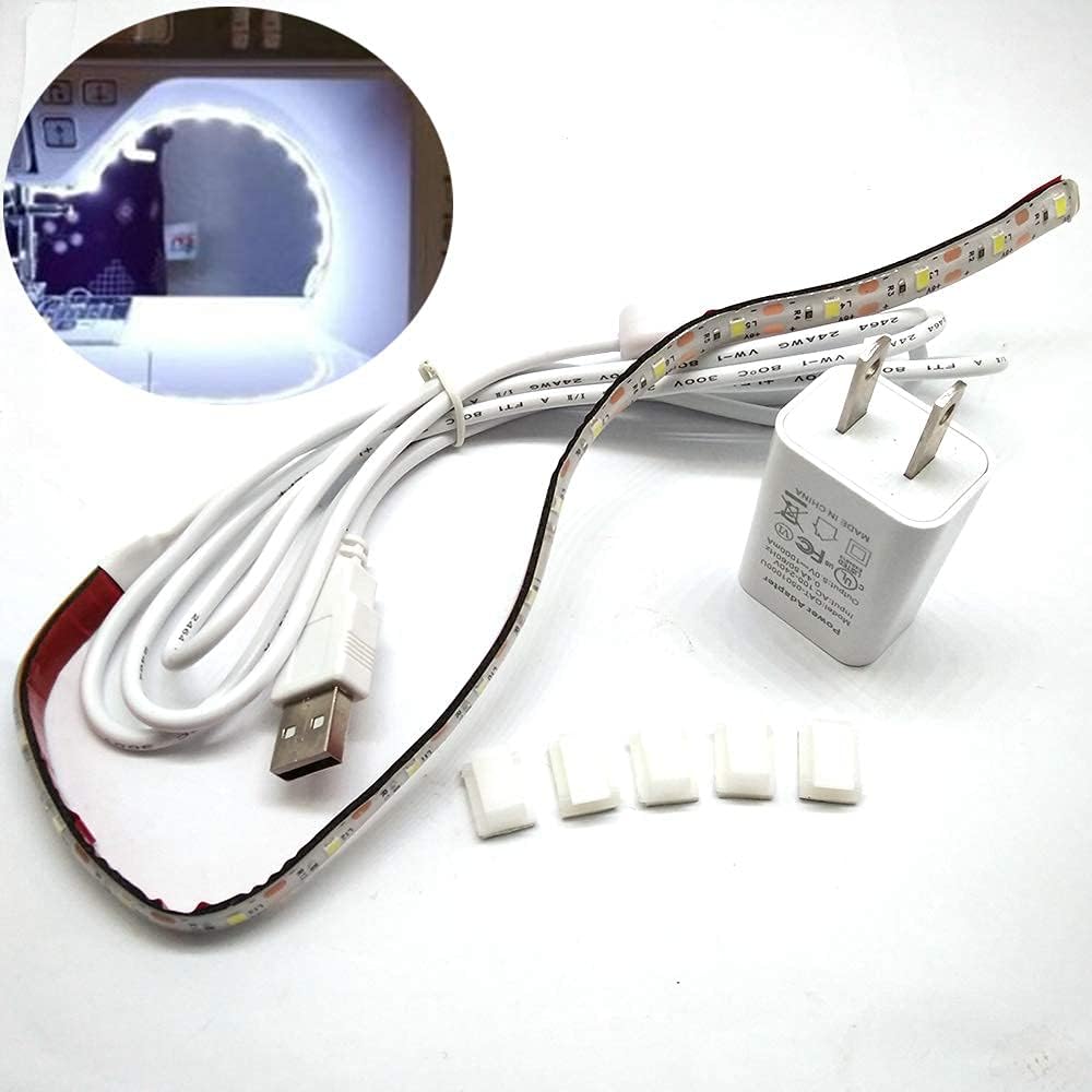 HONEYSEW Kit de tira de luz LED para máquina de coser, 11.75 pulgadas, DC5V, luz de costura USB flexible de 11.8 in con atenuador táctil