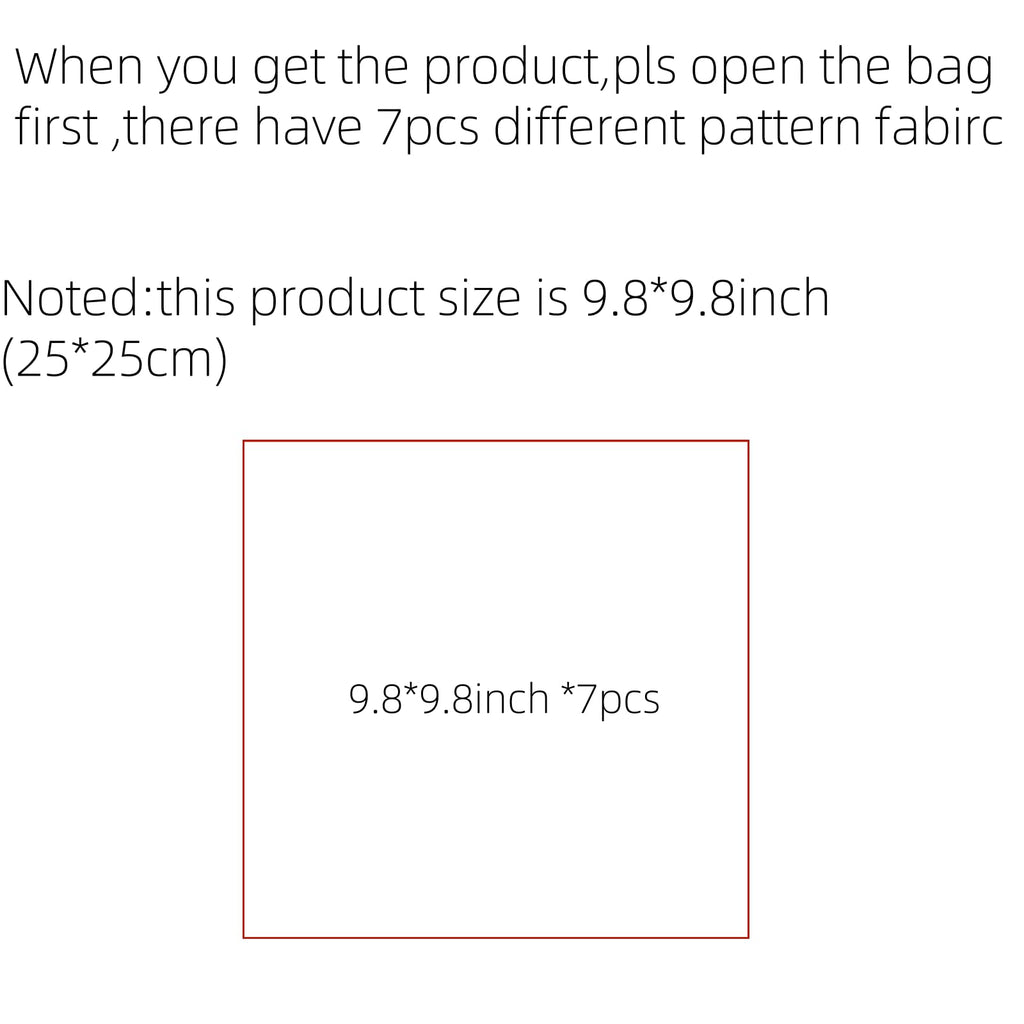 7Pcs 9.8" x 9.8"(25 * 25CM) Cotton Fabric DIY Making Supplies Quilting Patchwork Fabric Fat Quarter Bundles DIY for Quilting Cotton Patchwork Cushions (7pcs Peony, 9.8" x 9.8")