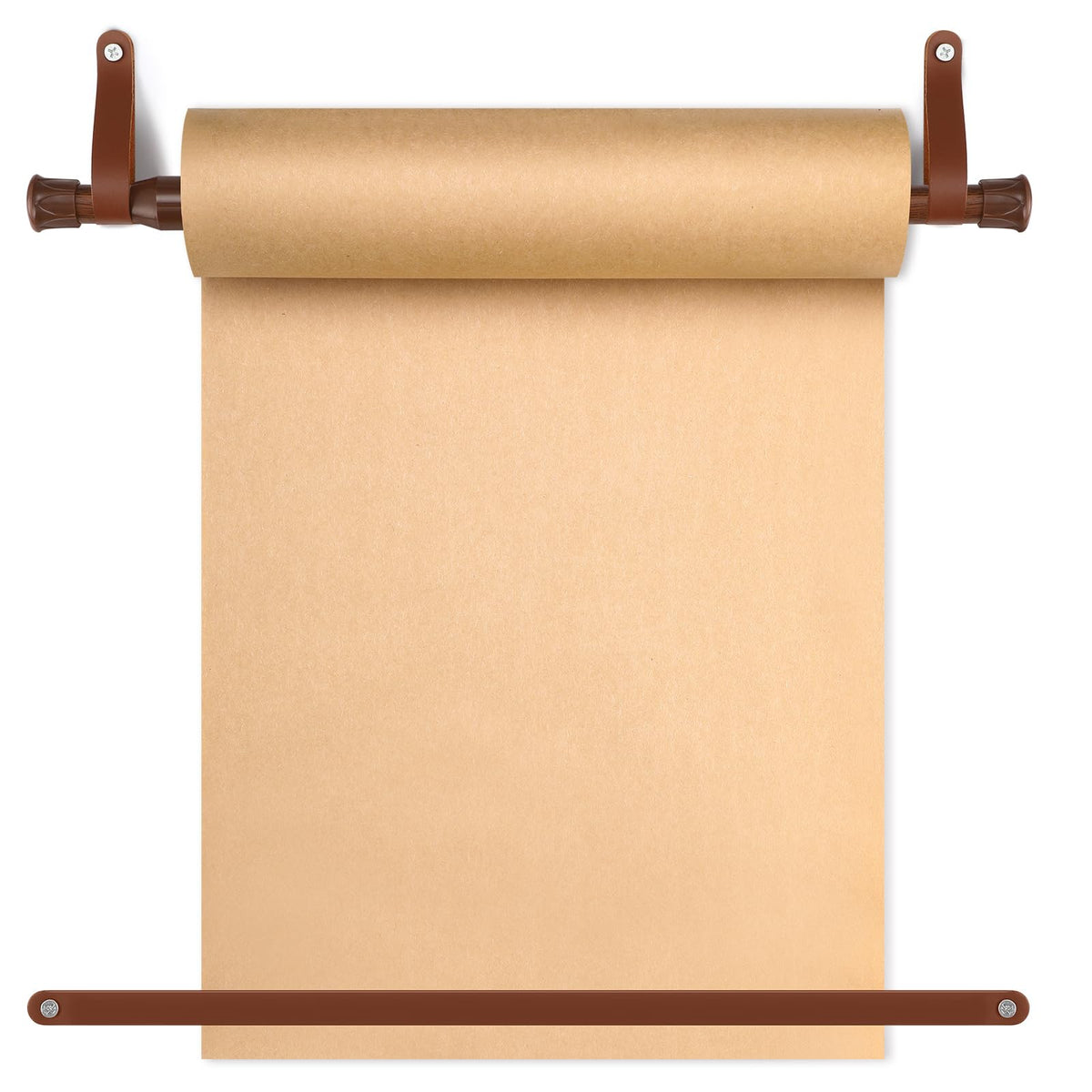 Vicenpal Dispensador de rodillos de papel kraft de 15.5 pulgadas con rollo Kraft de 98.4 ft para listas de tareas, dibujo de bricolaje, tomar notas, obras de arte, inspiración (blanco)