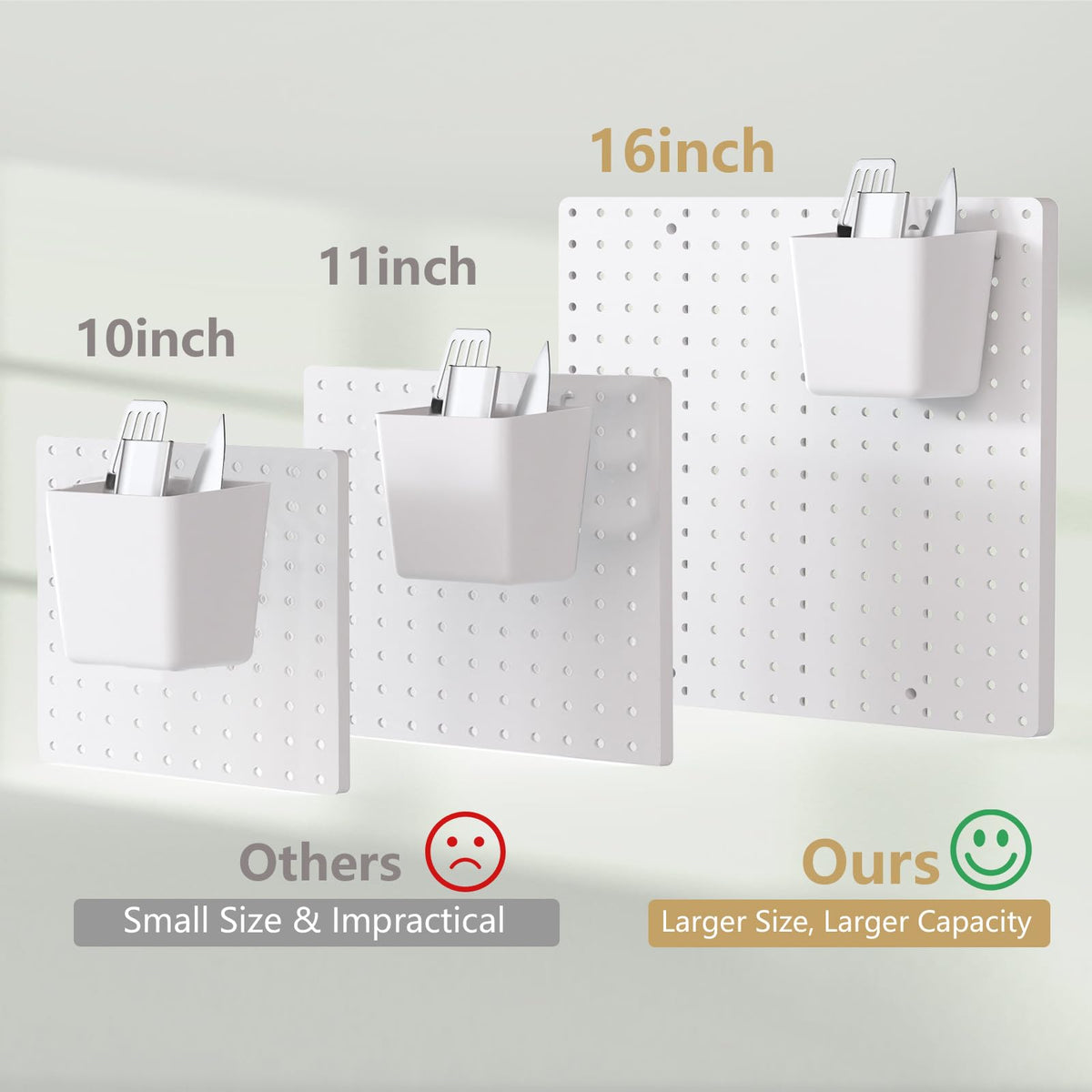 FZK Tablero de clavijas, kit de 36 piezas, incluye 4 tableros blancos y accesorios, tablero de clavijas de plástico, con ganchos, organizador de pared para oficina, sala de manualidades