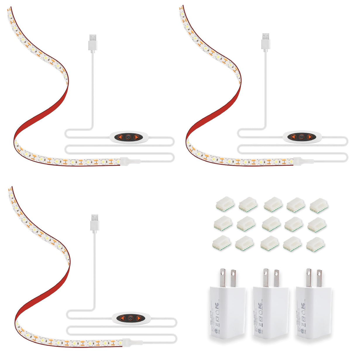 Tira de luz para máquina de coser, tira de luz LED adhesiva de 11.8 pulgadas, tira de luz decorativa regulable de varios niveles, lámpara de costura USB conectable, cable de alimentación de 5.6 pies, luz blanca fría