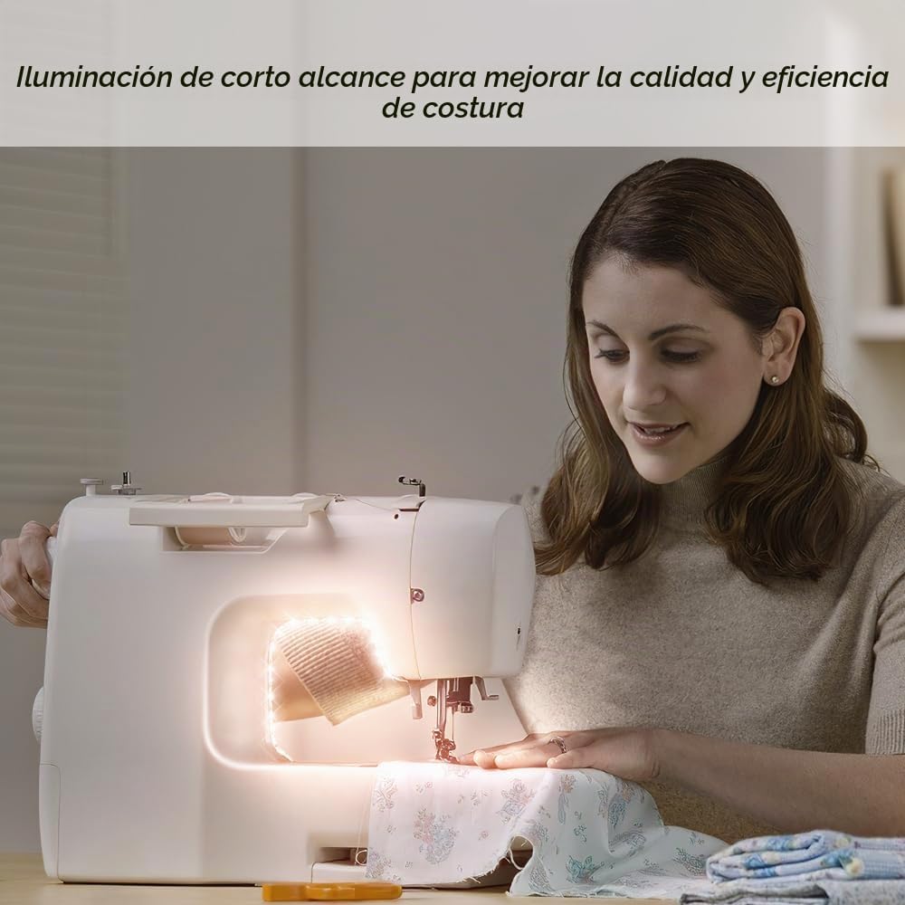 Tira de luz para máquina de coser, tira de luz LED adhesiva de 11.8 pulgadas, tira de luz decorativa regulable de varios niveles, lámpara de costura USB conectable, cable de alimentación de 5.6 pies, luz blanca fría