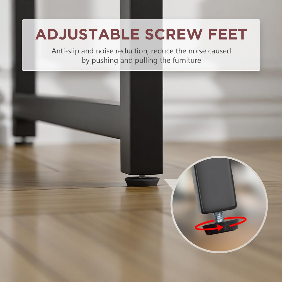 PayLessHere | Escritorio para computadora de 32 pulgadas | color café | Escritorio de oficina con estructura metálica, patas ajustables | Superficie resistente al agua y a los arañazos | Mesa de