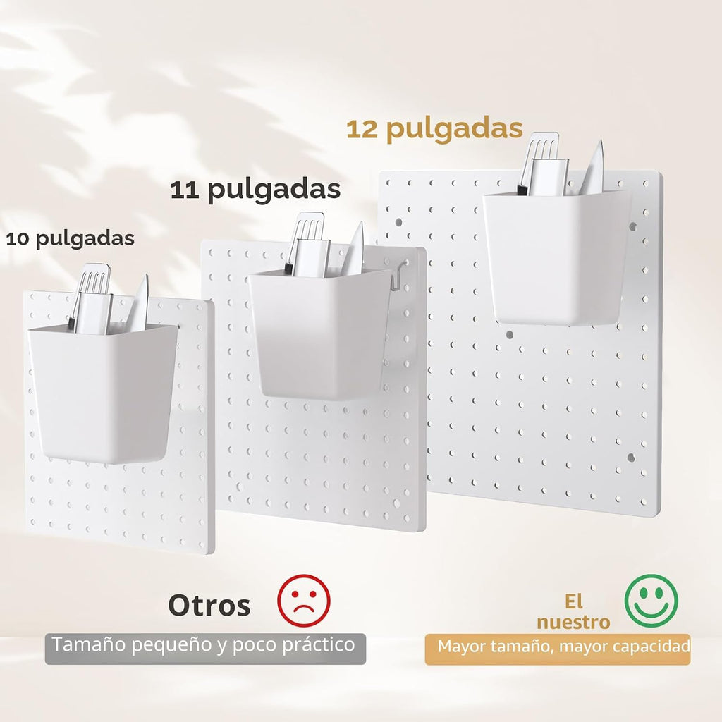 FZK Tablero de clavijas, kit de 36 piezas, incluye 4 tableros blancos y accesorios, tablero de clavijas de plástico, con ganchos, organizador de pared para oficina, sala de manualidades