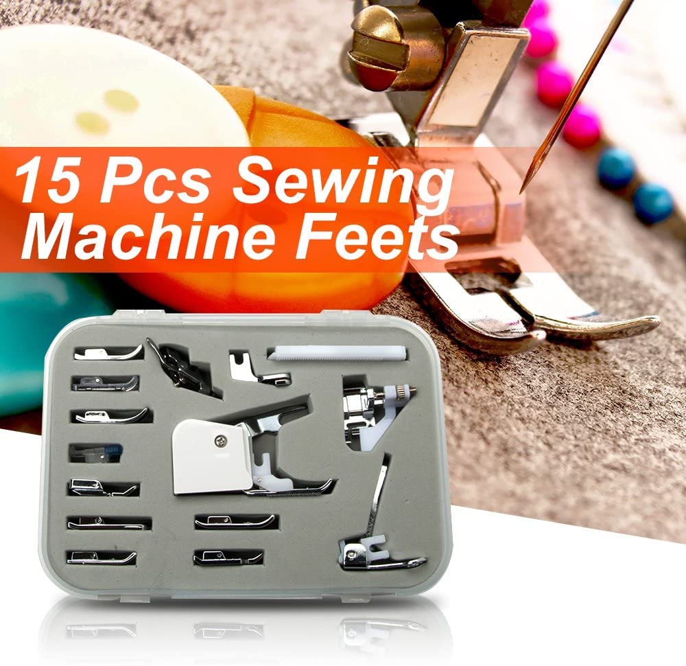 Universal 15 Piece Sewing Machine Presser Walking Feet Kit