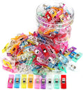 Otylzto Clips de costura, 100 piezas con caja de plástico, clips de acolchado de alta calidad para suministros de herramientas de manualidades, clips de plástico de colores surtidos para manualidades