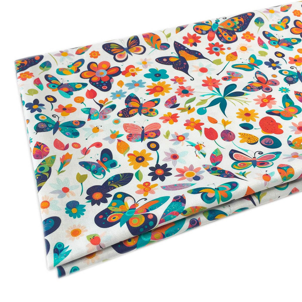 Joocolor 100% Cotton Fabric Butterfly Design by The Yard for Quilting Sewing Crafting (JC-006)