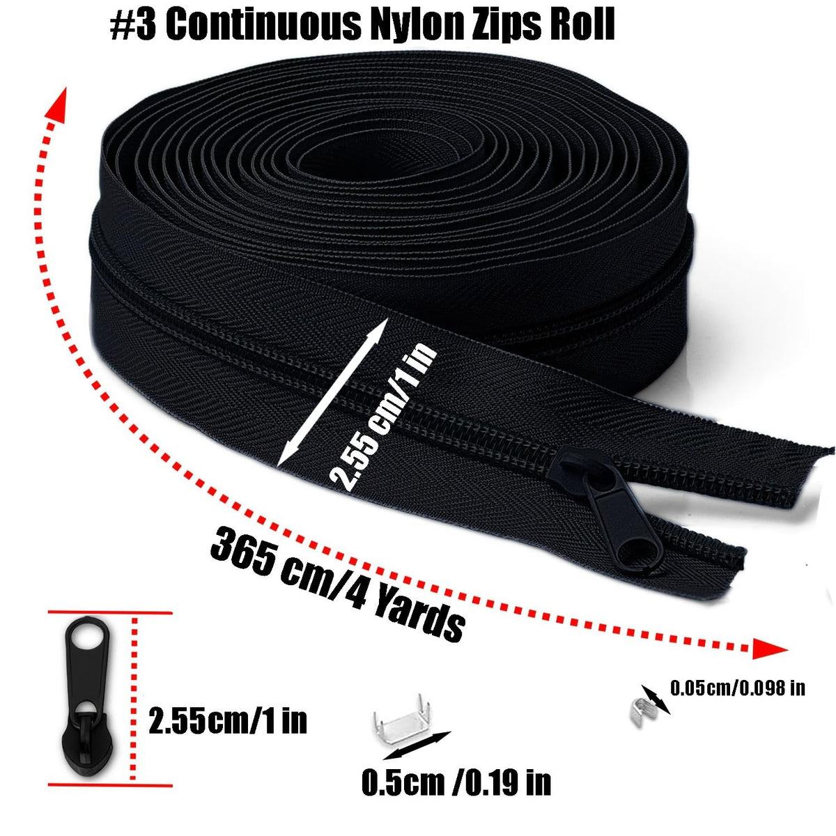 Cinta de Cremallera de Nylon #3 para Costura: YZSFIRM 24 Yardas Serie Gris por Yarda Cremalleras de Bobina de Nylon para Manualidades de Costura DIY con 30 Deslizadores de Cremallera de Metal al Por