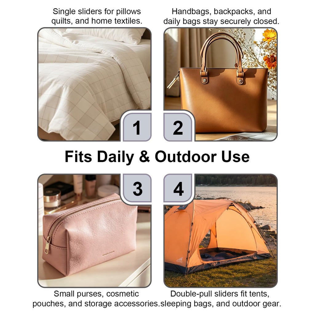 Cinta de Cremallera de Nylon #3 para Costura: YZSFIRM 24 Yardas Serie Gris por Yarda Cremalleras de Bobina de Nylon para Manualidades de Costura DIY con 30 Deslizadores de Cremallera de Metal al Por