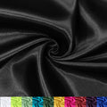 P Pothuiny 55 Inch Wide Black Satin Fabric by The Yard, Silky Charmeuse Satin Fabric for Bridal Wedding Dress Decor DIY Apparel Crafts, 1 Yard