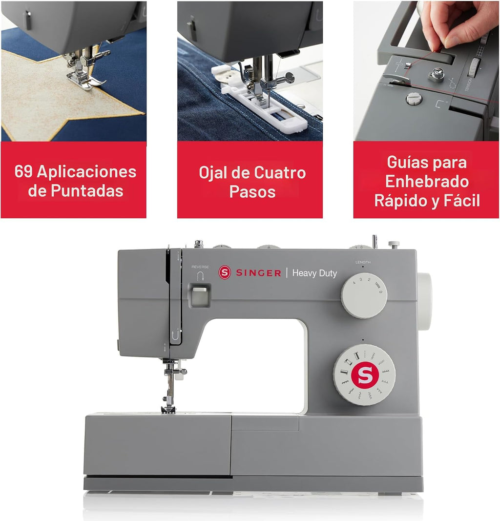 Singer 4411: máquina de coser resistente con velocidad de costura muy alta, Plástico, Blanco, M