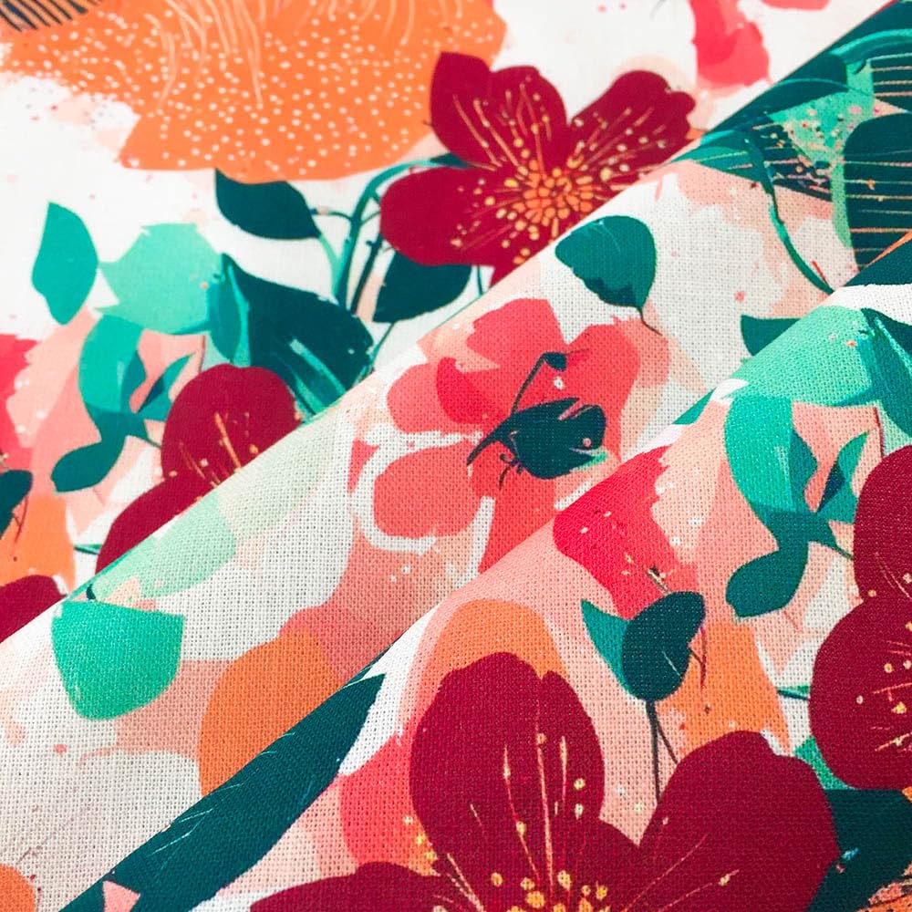 Joocolor 100% Cotton Fabric by The Yard for Quilting Sewing Crafting (JC-010)
