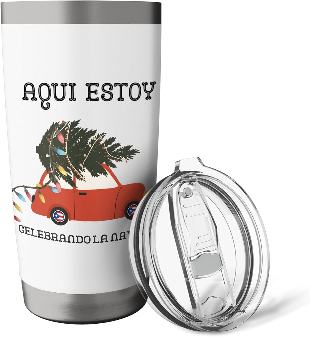 Aqui estoy celebrando la navidad - Vaso aislado de acero inoxidable