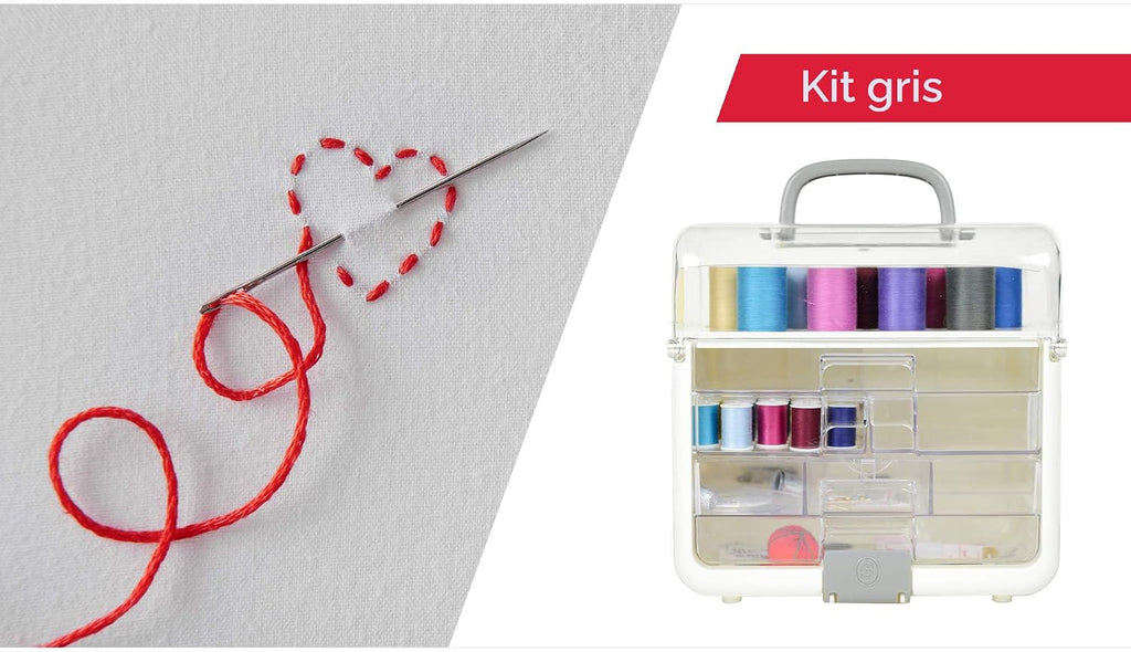 Singer Sew-It-Goes, 224 piezas, kit de costura y organizador de manualidades, estuche de costura con hilo de coser a máquina, color blanco