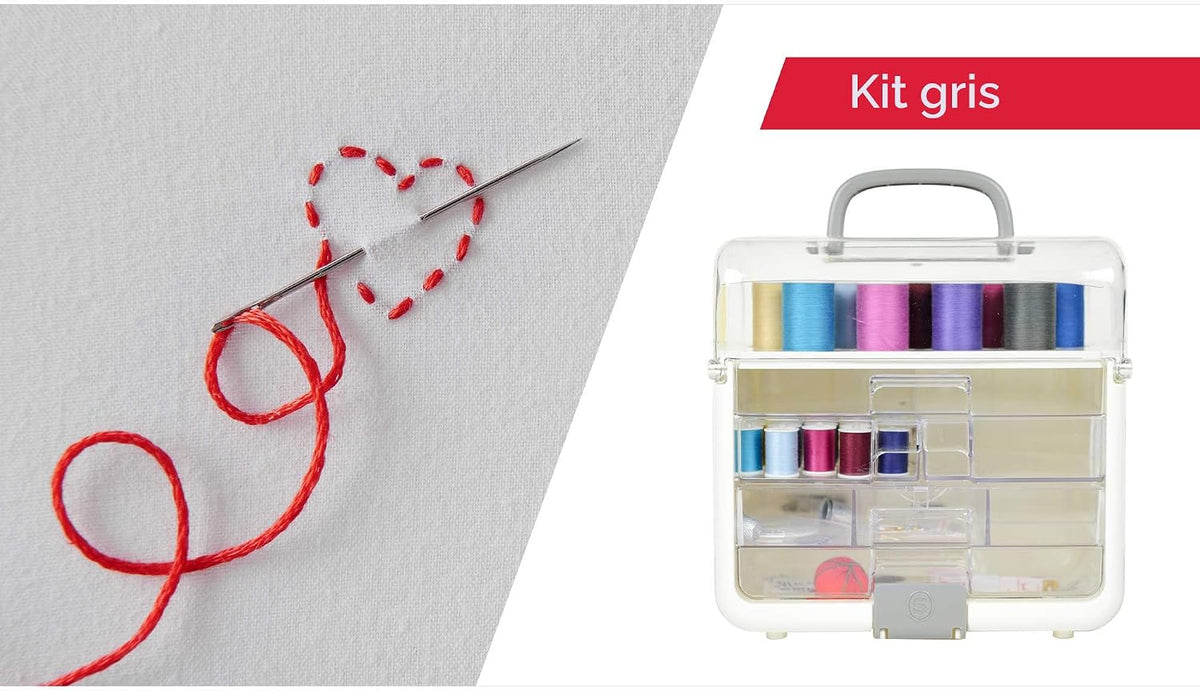 Singer Sew-It-Goes, 224 piezas, kit de costura y organizador de manualidades, estuche de costura con hilo de coser a máquina, color blanco