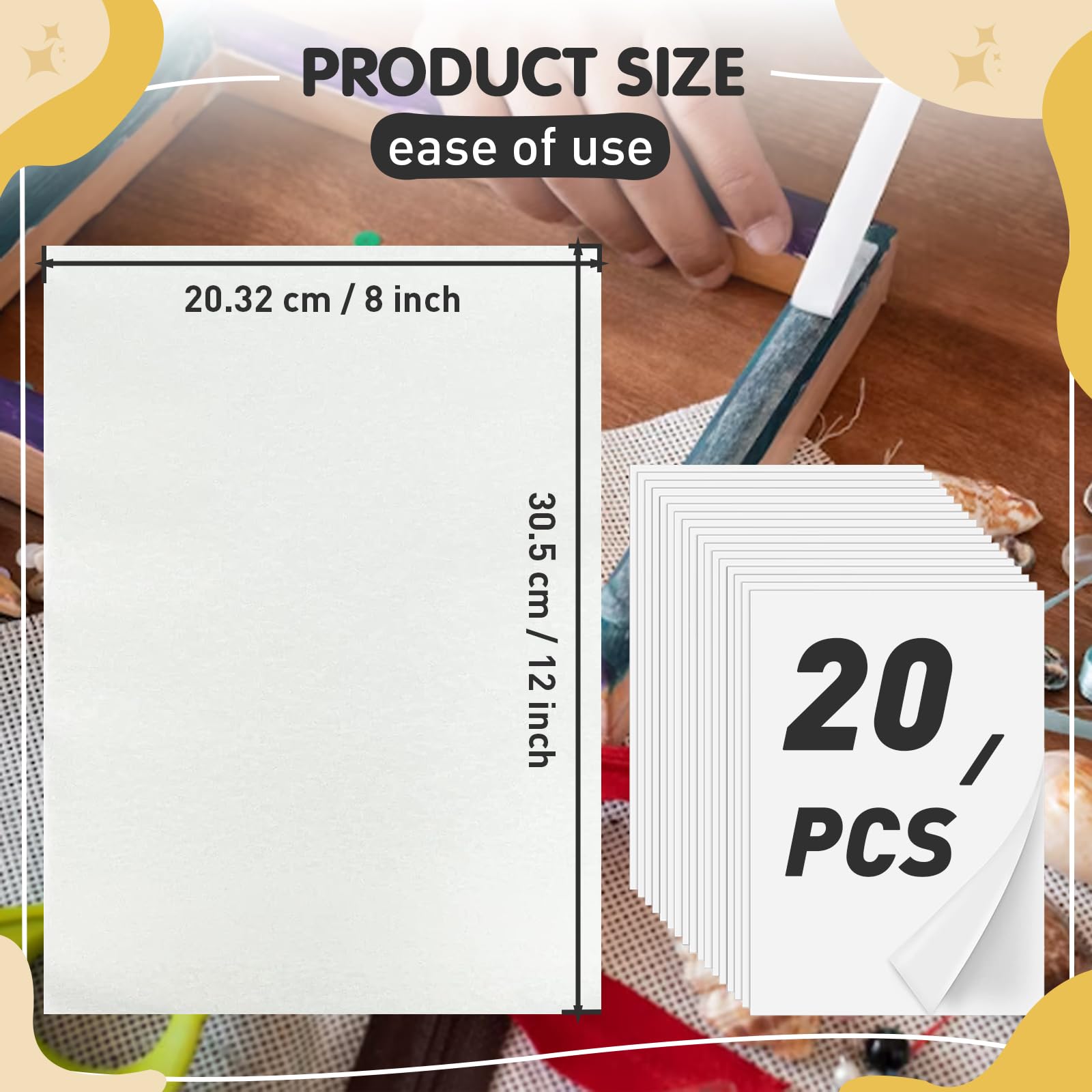 Iron On Adhesive Sheets 20PCS, Heavy Weight