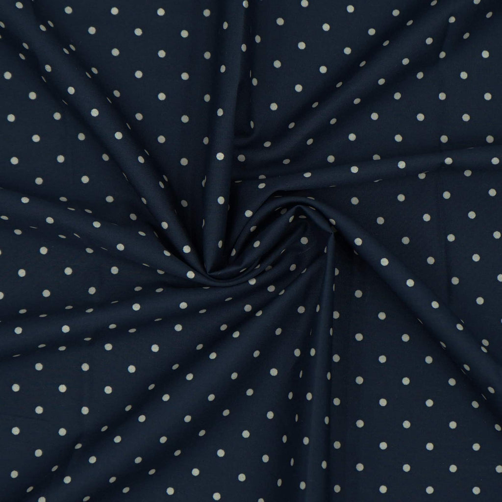Master FAB -100% Cotton Fabric by The Yard for Sewing DIY Crafting Fashion Design Printed Floral(Navy with Dots)