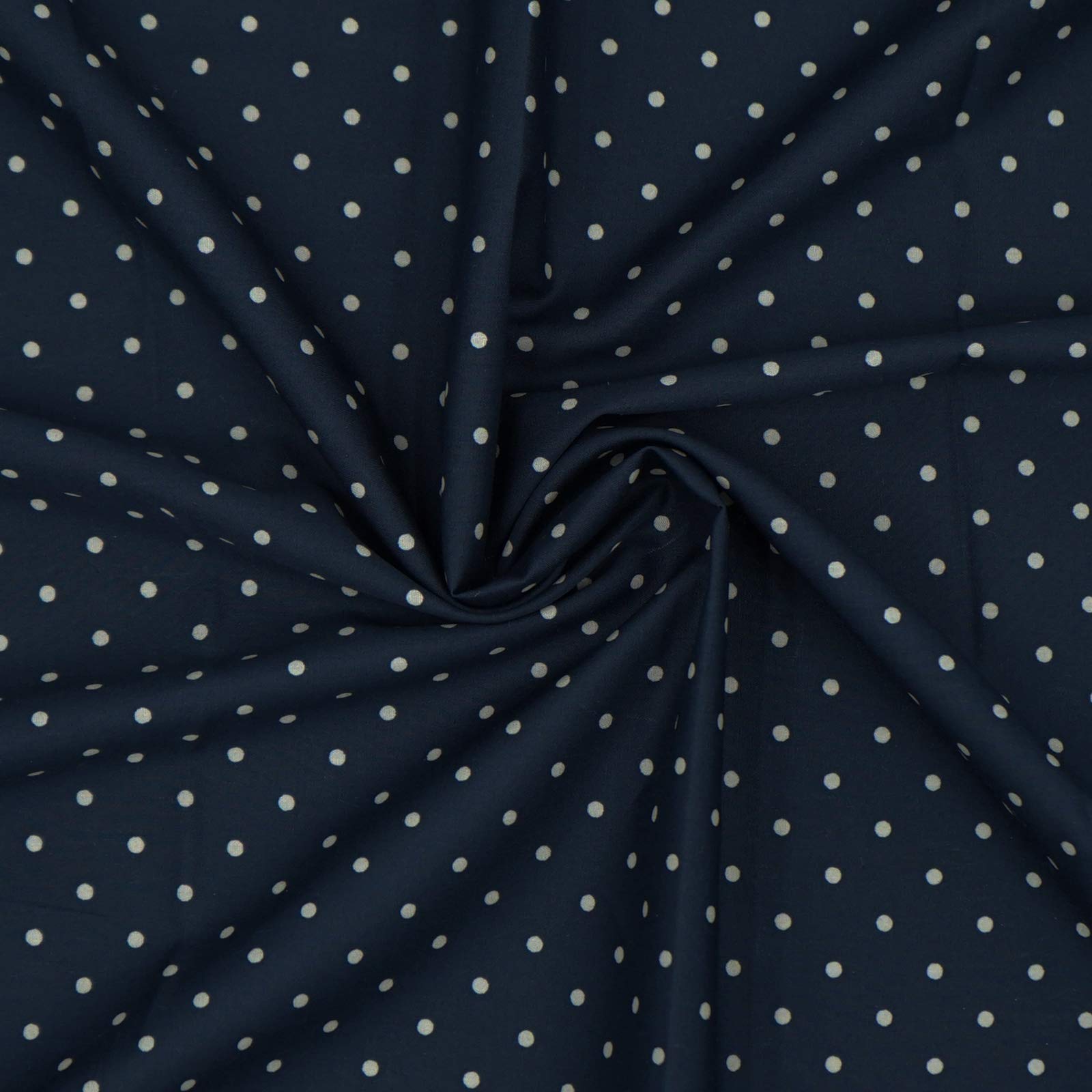Master FAB -100% Cotton Fabric by The Yard for Sewing DIY Crafting Fashion Design Printed Floral(Navy with Dots)