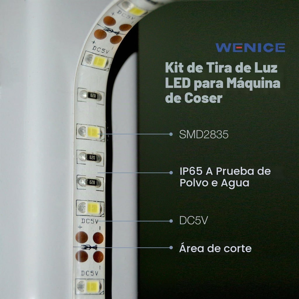 Luz LED para máquina de coser para fines decorativos con atenuador táctil, luz para máquinas de coser, 1 juego