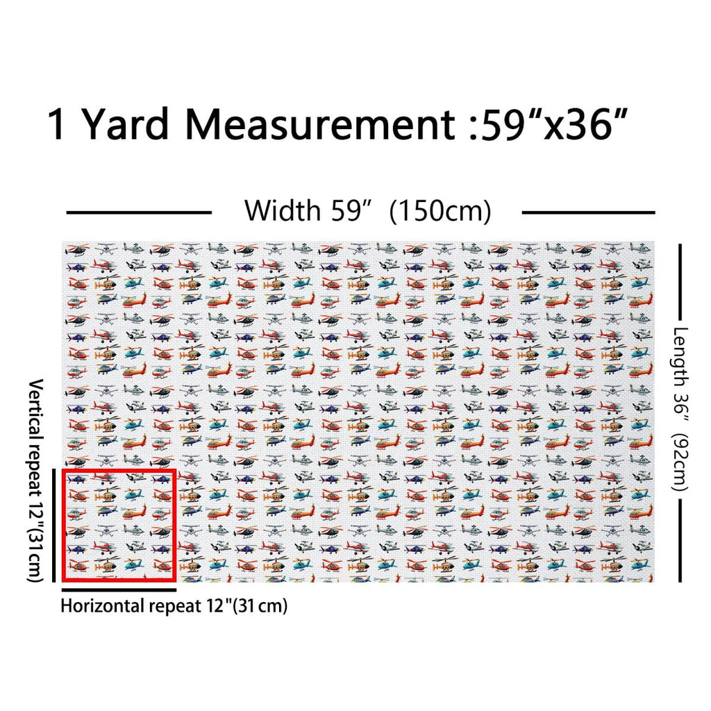 Aircraft Decorative Fabric, 3D Print Various Airplane Fabric By The Yard for Kids Boys, Fighter Flight Helicopter Upholstery Fabric for Chairs, Cartoon Aviation Theme Waterproof Fabric 1 Yard