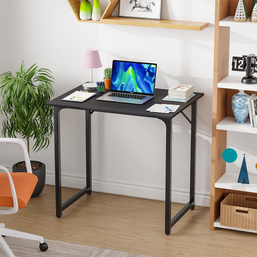 PayLessHere | Escritorio para computadora de 32 pulgadas | color café | Escritorio de oficina con estructura metálica, patas ajustables | Superficie resistente al agua y a los arañazos | Mesa de