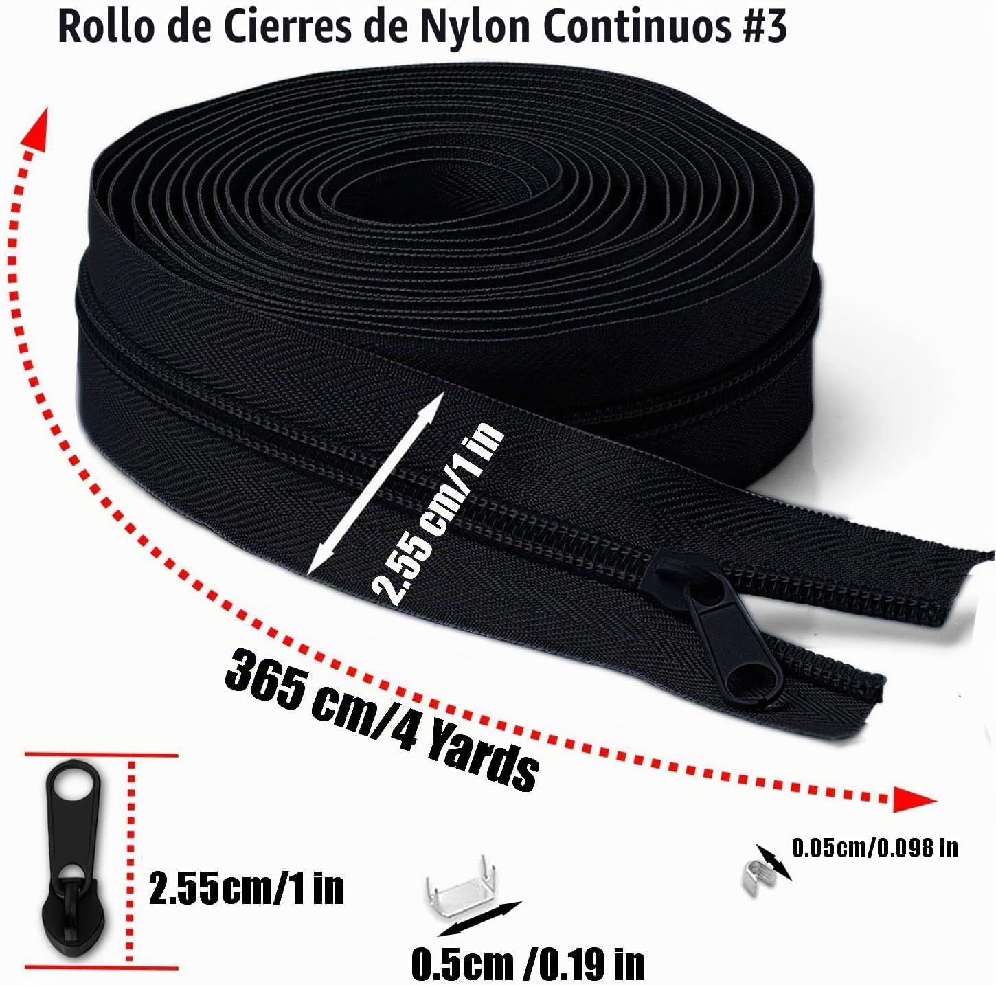 Cinta de Cremallera de Nylon #3 para Costura: YZSFIRM 24 Yardas Serie Gris por Yarda Cremalleras de Bobina de Nylon para Manualidades de Costura DIY con 30 Deslizadores de Cremallera de Metal al Por