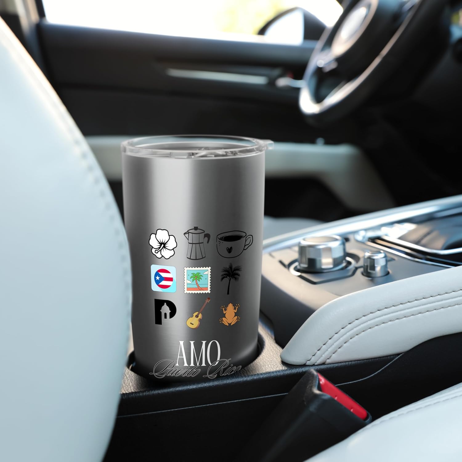 Vaso aislado de acero inoxidable Amo Puerto Rico