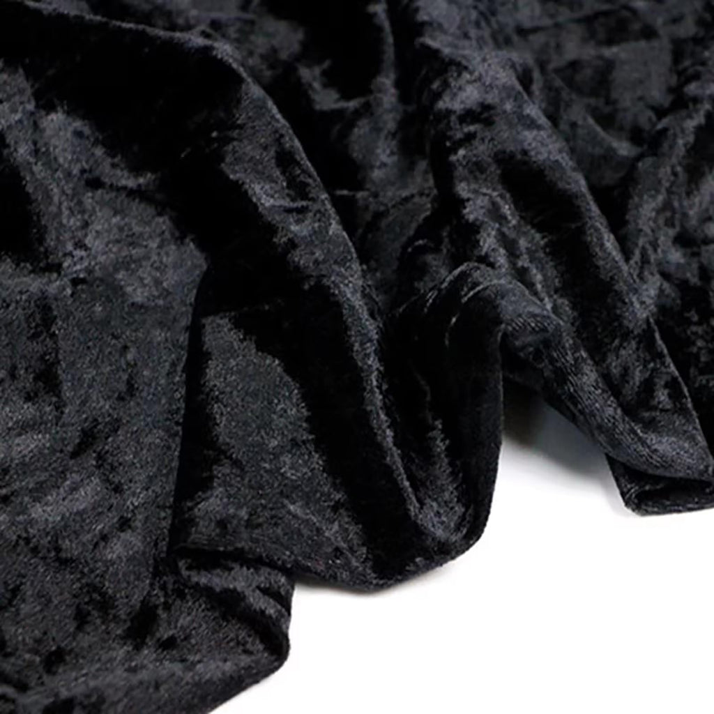 stretch crushed velvet fabric by meter soft velvet upholstery fabric for DIY crafts Sewing Clothes Apparel Costume reupholster sofa chairs 100*160cm (39*63in)(Color:black)